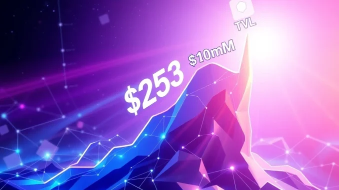 Chart illustrating the dramatic rise of Momentum TVL, signifying robust growth within the Sui ecosystem's decentralized finance landscape.