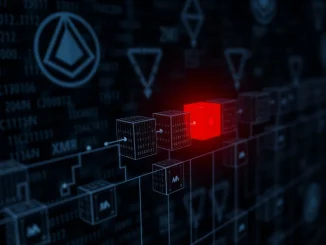Visualizing a Monero block reorganization incident, highlighting invalidated transactions and network disruption, sparking cryptocurrency hack concerns.