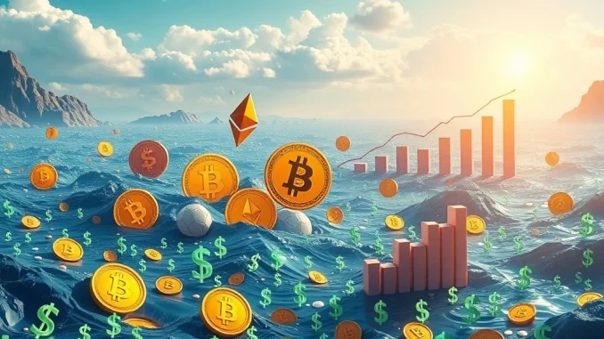 Illustrating a significant capital flow from traditional Money Market Funds into the cryptocurrency market, driven by a potential Federal Reserve rate cut.