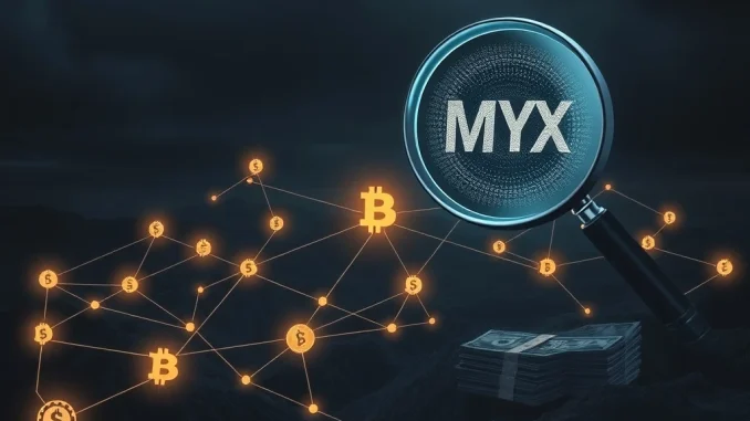 Shocking: MYX Airdrop Embroiled in $170M Insider Trading Scandal Visualizing a network of connected cryptocurrency wallets and large sums of money, representing the MYX airdrop insider trading allegations.