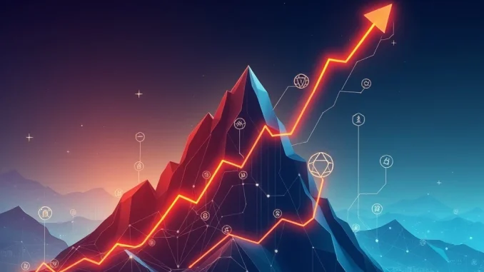 A vibrant digital chart showing the dramatic NEWT price surge, symbolizing its impressive growth driven by strategic crypto partnerships.