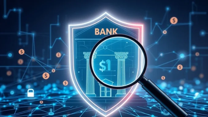 NYDFS blockchain analytics mandate depicted by digital security protecting financial institutions and virtual currency transactions.