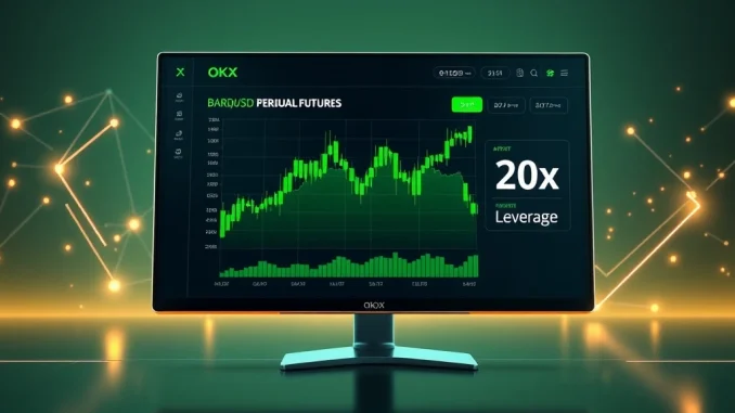 OKX BARD futures trading interface, showing leverage options and market data for crypto traders.