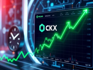 OKX BARD listing on a digital trading screen, highlighting the BARD/USDC spot pair and new crypto exchange listings.