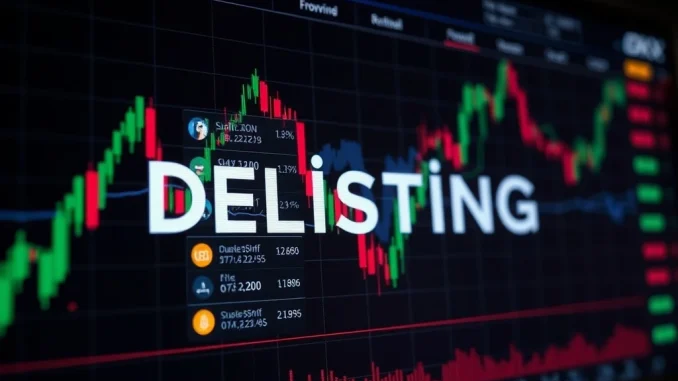 Urgent: OKX Delisting Seven Perpetual Futures Pairs Visual representation of OKX delisting seven perpetual futures pairs, indicating the removal of trading options.