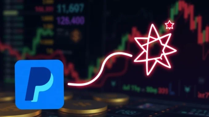 A visual representation of PayPal PYUSD flowing into the Spark Protocol, symbolizing enhanced PYUSD liquidity through the partnership.