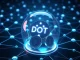 Polkadot DOT tokens capped at 2.1 billion by a governance decision, symbolizing the **DOT supply cap** and controlled scarcity.