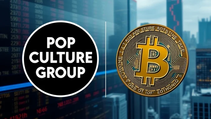Pop Culture Group Bitcoin investment announcement, symbolizing strategic corporate BTC adoption.