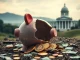 Broken digital piggy bank symbolizing the Praetorian Group Ponzi scheme and its devastating financial impact.