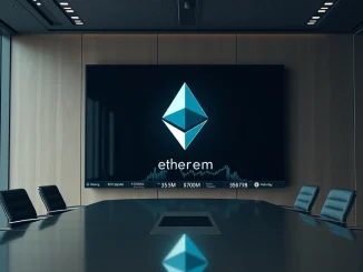 Propan Biopharma Ethereum purchase strategy displayed on a screen in a corporate setting, symbolizing a major corporate crypto investment.