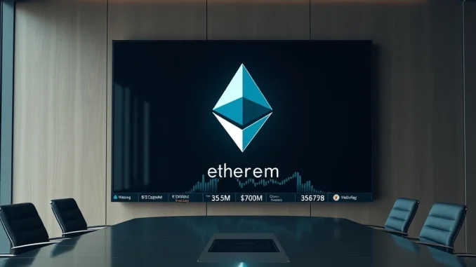 Propan Biopharma Ethereum purchase strategy displayed on a screen in a corporate setting, symbolizing a major corporate crypto investment.