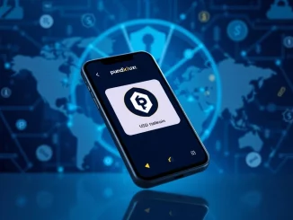 Pundi X Wallet interface showing seamless USD1 stablecoin integration for global transactions.