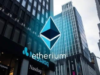 Digital rendering showing Reliance Global Group's logo alongside the Ethereum symbol, representing their pivotal ETH purchase and growing corporate Ethereum adoption.