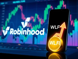 Robinhood app displaying the WLFI crypto listing, symbolizing new trading opportunities for investors.