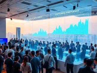 Attendees at the RWAiFi Summit Seoul 2025 discussing the future of AI crypto convergence and real-world assets.