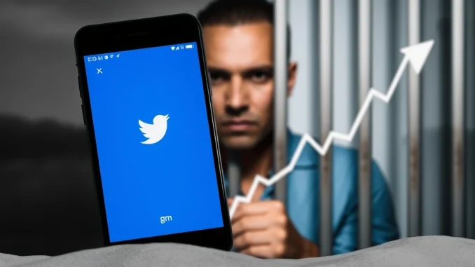 An X account post from Sam Bankman-Fried's profile, clarifying a friend is posting, reflecting the jailed FTX founder's situation.