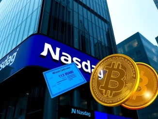 A digital rendering of Bitcoin coins and a stock certificate, symbolizing Scilex Bitcoin investment and corporate cryptocurrency adoption.