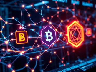 Sentient's Open AGI Network connecting various blockchains, symbolizing the future of decentralized AI.