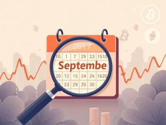 A visual representation of **September macroeconomic events** influencing global financial markets, including crypto. Charts and calendar dates are prominent.
