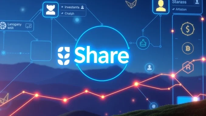Illustration depicting the growth of the crypto social platform Share, fueled by a significant $5M seed funding round.