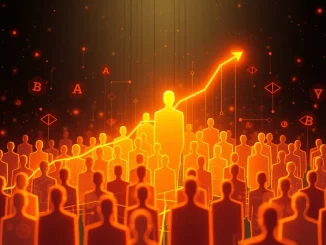 A digital graphic illustrating the explosive user growth of SIGN's Orange Dynasty app, connecting a decentralized community.