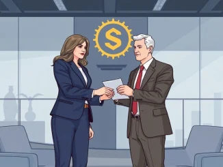 Leah Wald, former Sol Strategies CEO, stepping down and handing over leadership, symbolizing a significant executive transition.