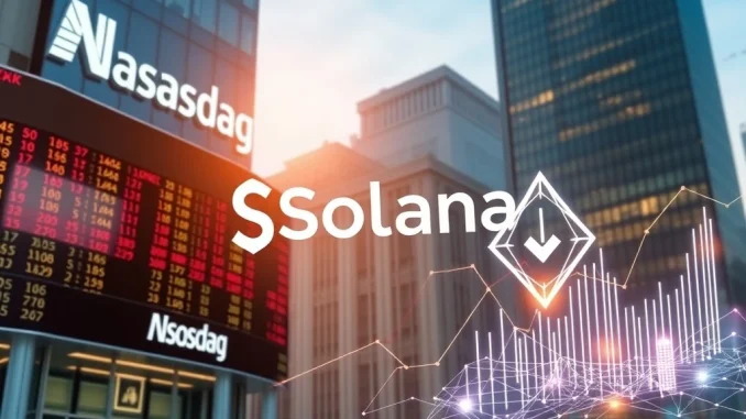 Visualizing SOL Strategies' significant Nasdaq listing under STKE, highlighting the convergence of crypto staking and traditional finance.