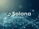 Solana Company logo over a blockchain network, symbolizing a strategic SOL investment focus.