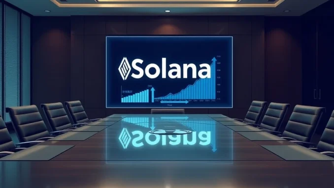 Forward Industries' strategic crypto investment in Solana DeFi ecosystem, showing corporate finance meeting Solana blockchain.
