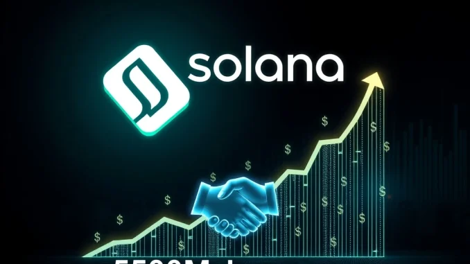 Helius's $500M Solana strategic investment fund poised for ecosystem growth, symbolized by rising graphs and the Solana logo.