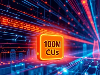 A visual representation of the Solana network conquering congestion with a massive 100M Compute Unit boost, symbolizing enhanced scalability.