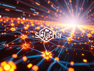 Visualizing Solana's network upgrade, boosting blockchain scalability and transaction throughput.