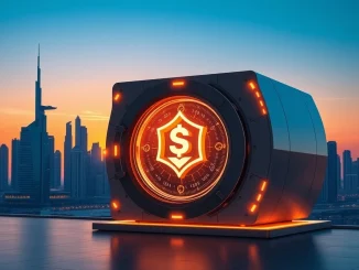 A modern crypto treasury vault symbolizing significant Solana investment opportunities launching in the UAE.