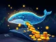 A large digital whale icon depositing Solana (SOL) tokens into an exchange interface, symbolizing a significant crypto whale transaction.
