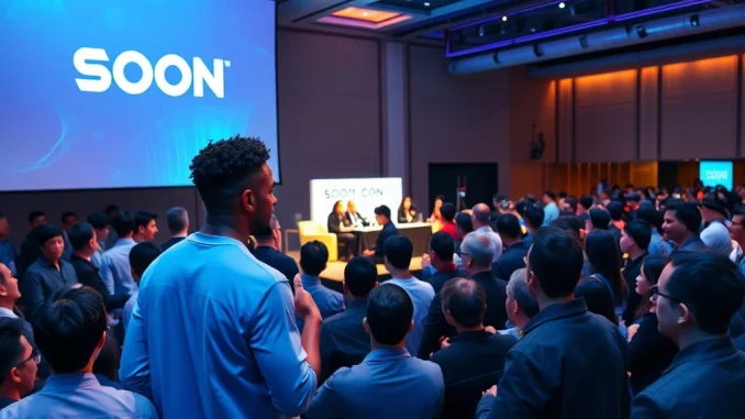 Jesse Lingard engaging in a fireside chat at the SOON KBW side event, discussing the future of SVM rollup technology.