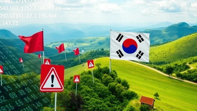 A visual representation of financial surveillance and data analytics, highlighting the surge in South Korea crypto suspicious transaction reports.