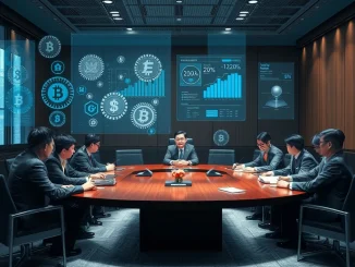 South Korea crypto task force discussing virtual asset policy and future regulation in a modern conference room.