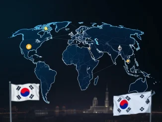 Illustrates South Korea's initiative to share crypto transaction data with global tax authorities, enhancing international tax transparency.