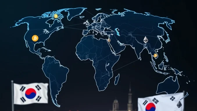 Illustrates South Korea's initiative to share crypto transaction data with global tax authorities, enhancing international tax transparency.