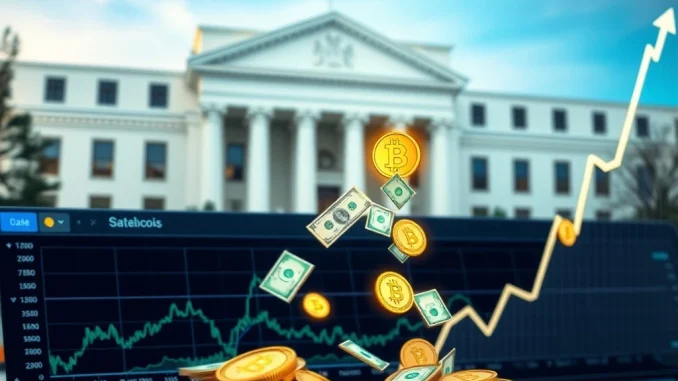 Illustrates significant stablecoin inflows into crypto exchanges, signaling market anticipation ahead of the US Fed rate decision.