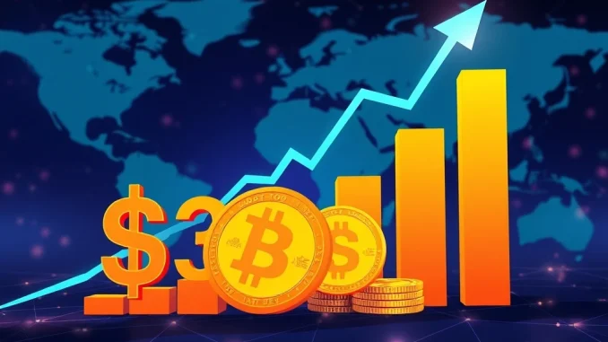 Graph showing stablecoin market cap surpassing $300 billion, highlighting Tether USDT and USDC dominance in the cryptocurrency market.
