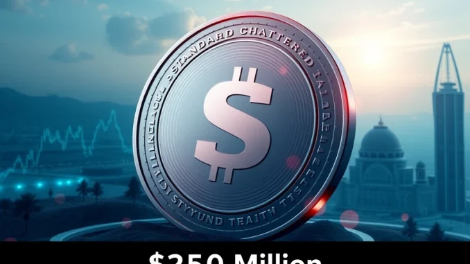 Standard Chartered crypto fund launch, showing digital assets growing with Middle Eastern investment, symbolizing future financial innovation.