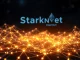 Starknet blockchain network flowing smoothly, symbolizing the successful resumption of block production and enhanced stability for the Ethereum Layer 2.