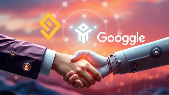 Illustrating the innovative Sui Google partnership, enabling secure AI-driven payment transactions through Mysten Labs' technology.