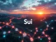 Sui Party Objects feature visualizing collaborative blockchain technology and Web3 development on the Sui mainnet.