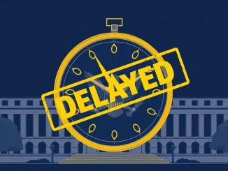 An image symbolizing the SUI spot ETF delay by the SEC, showing regulatory uncertainty affecting the crypto market.