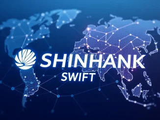 Shinhan Bank's involvement in the SWIFT blockchain initiative, streamlining global real-time international payments.