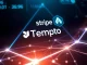 Visual representation of the Tempo blockchain, highlighting its payment focus and the collaboration between Stripe and Paradigm for secure, fast transactions.