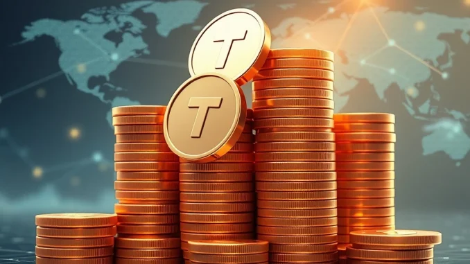 A visual depicting the remarkable growth of **Tether USDT** circulating supply, reaching a $171 billion milestone in the cryptocurrency market.