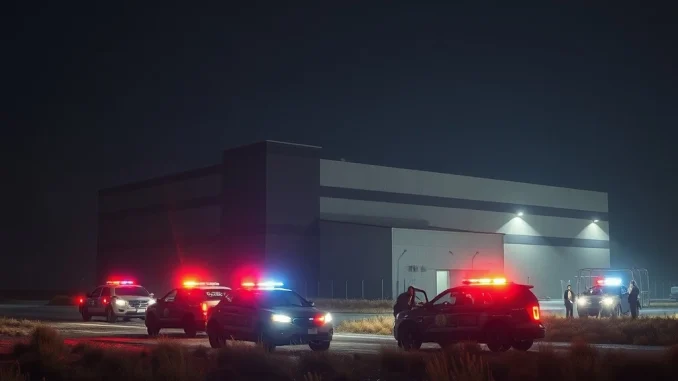 Dramatic Raid: US Authorities Target Texas Bitcoin Mine, Arrest Chinese Workers US authorities conducting a raid at a Texas Bitcoin mine, highlighting the recent arrests of Chinese workers.